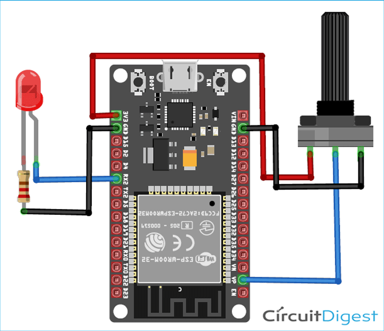 ESP32 PWM Circuit Diagram