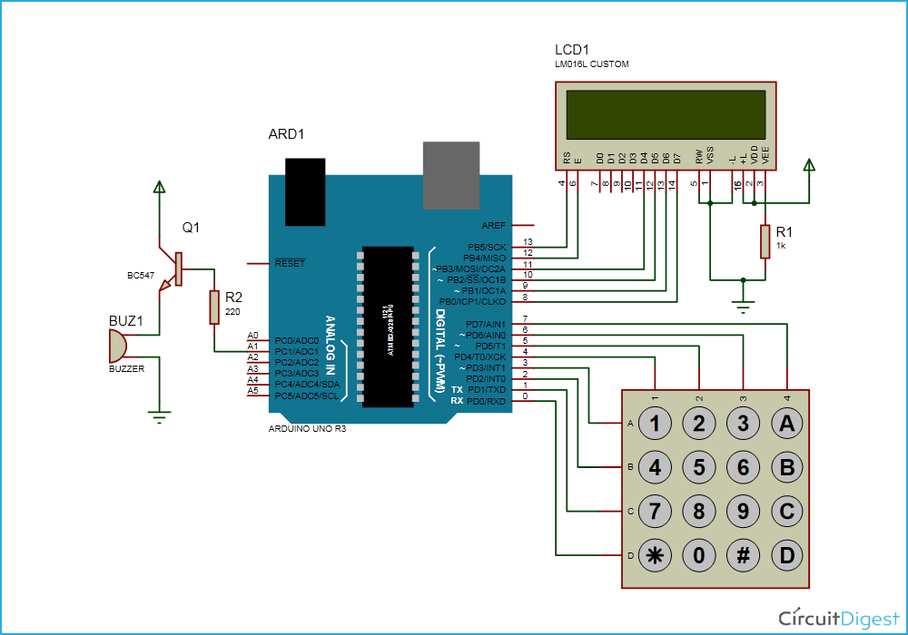 arduino keypad wiring diagram