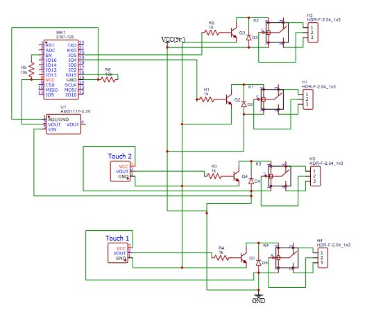 Home Automation using ESP8266 Circuit Diagram