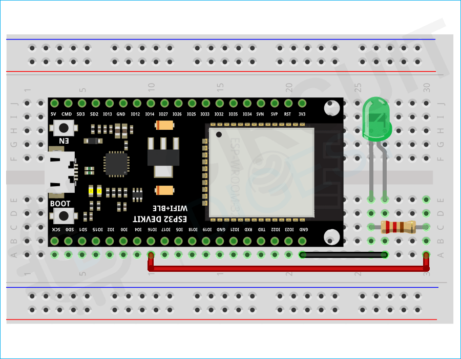 Circuit Diagram for Interface ESP32 using ESP RainMaker 