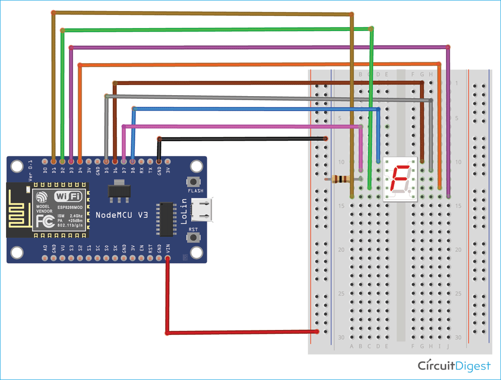 Interfacing Seven Segment Display with NodeMCU