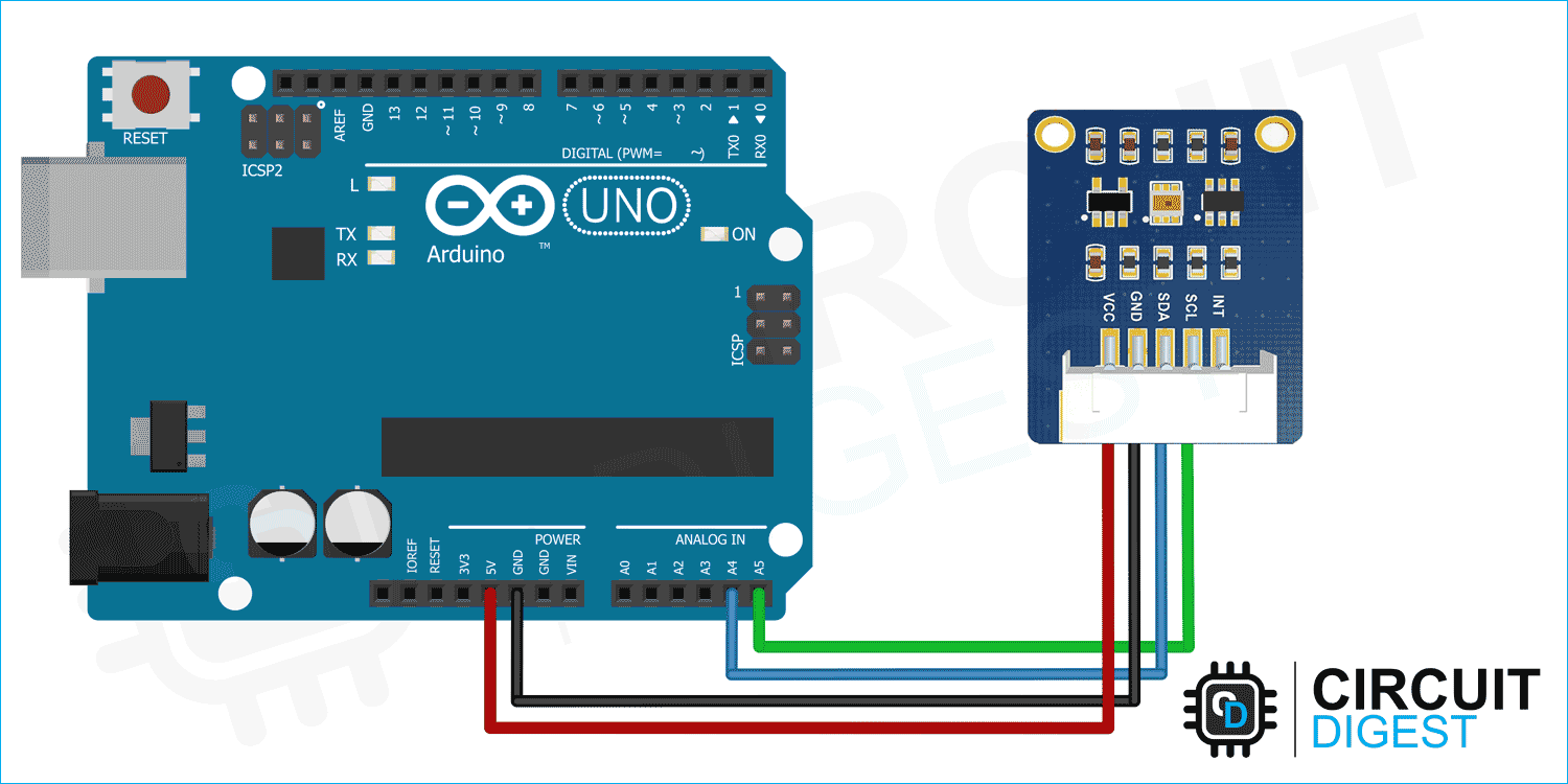 Circuit Diagram for Interfacing TSL25911 Sensor with Arduino