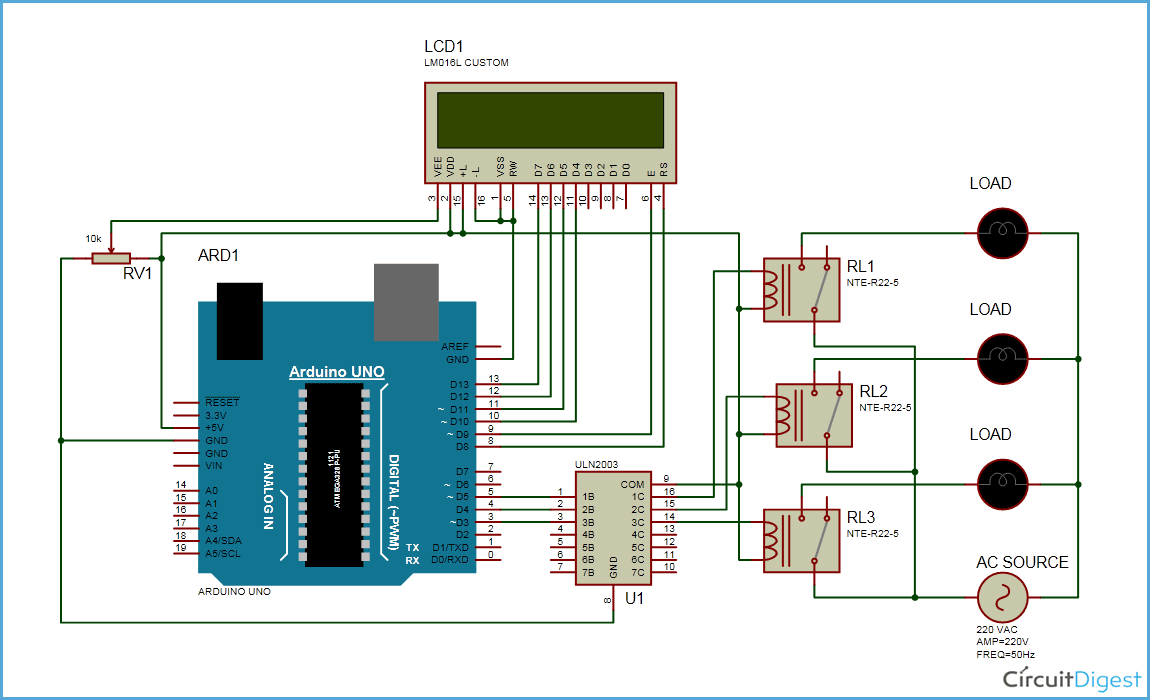 Arduino Home Automation Circuit Diagram