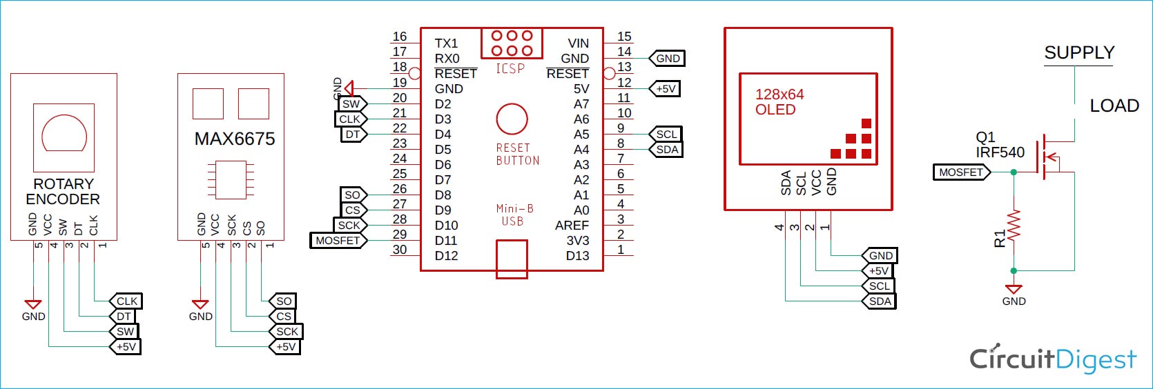 PID Enabled Temperature Controller Circuit Diagram