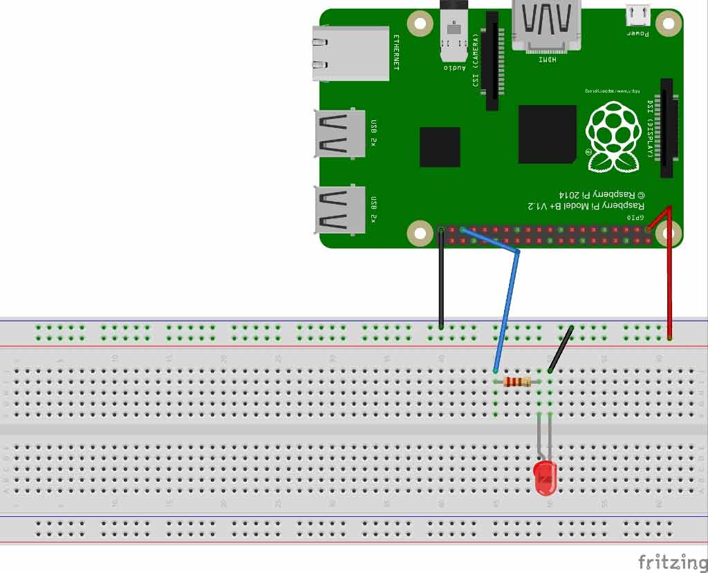 PWM with Raspberry pi fritzing circuit
