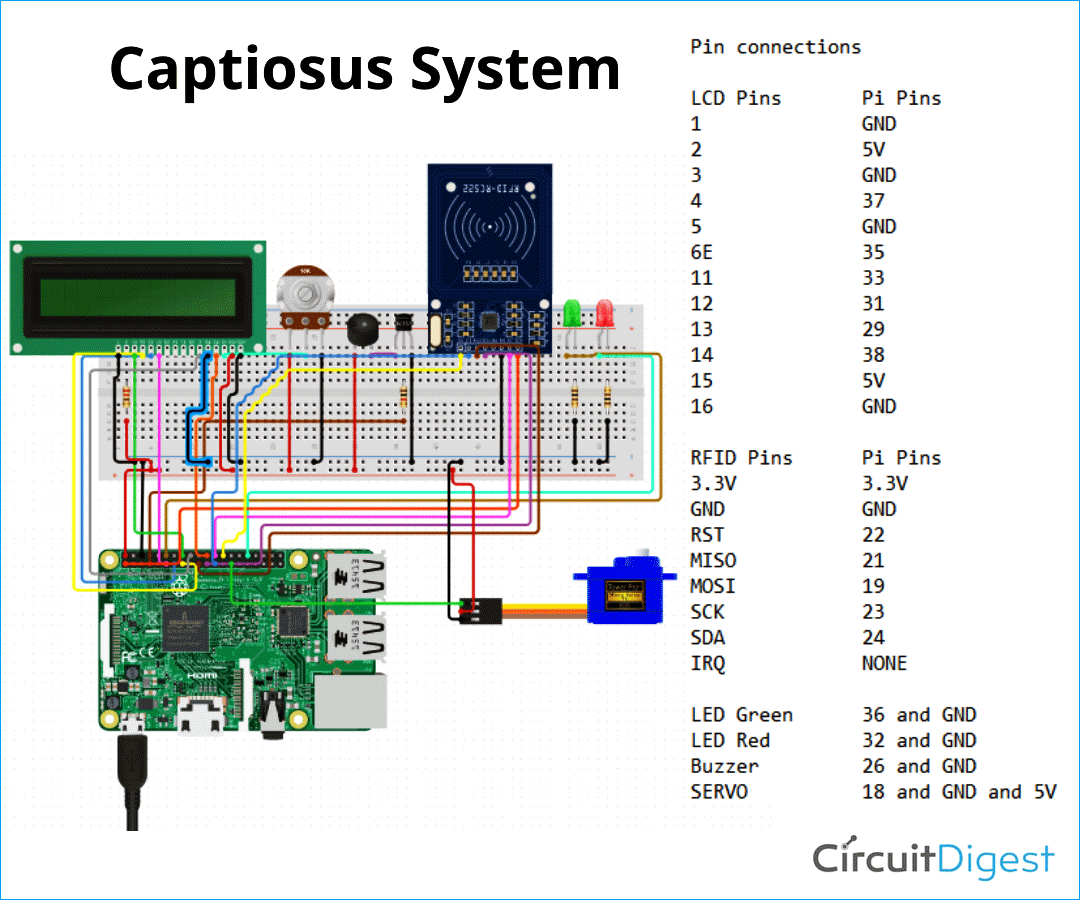 RFID Based Door Lock Circuit Diagram