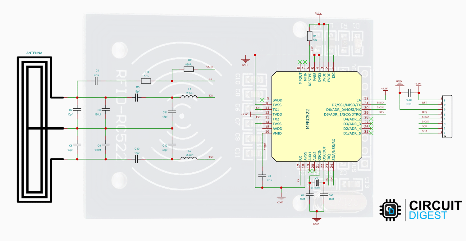 RC522 RFID 13.56MHZ Reader Writer Module / MFRC-522 reader with tag