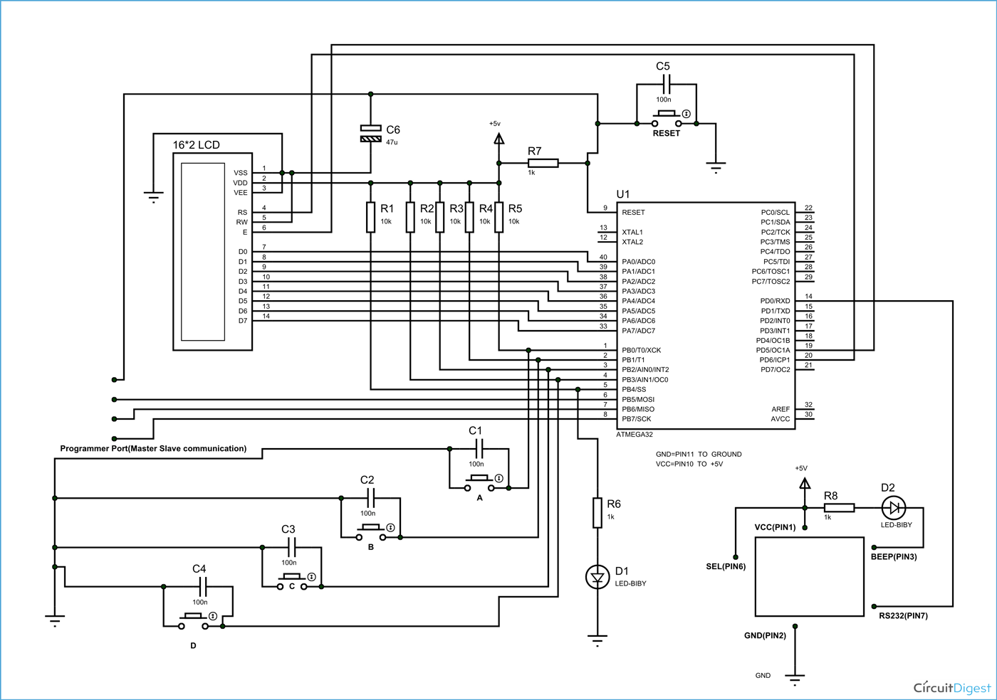 RFID Based Toll Plaza Circuit Diagram