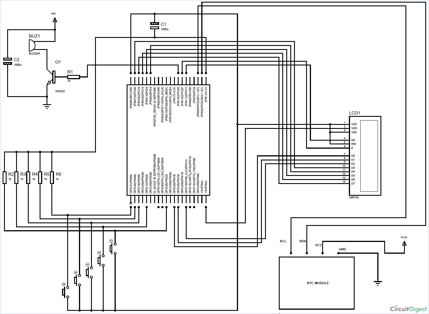Raspberry-pi-alarm-clock-using-RTC-module-circuit-diagram
