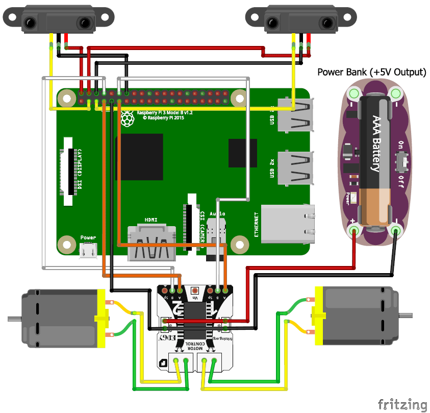 Raspberry pi line follower robot circuit diagram