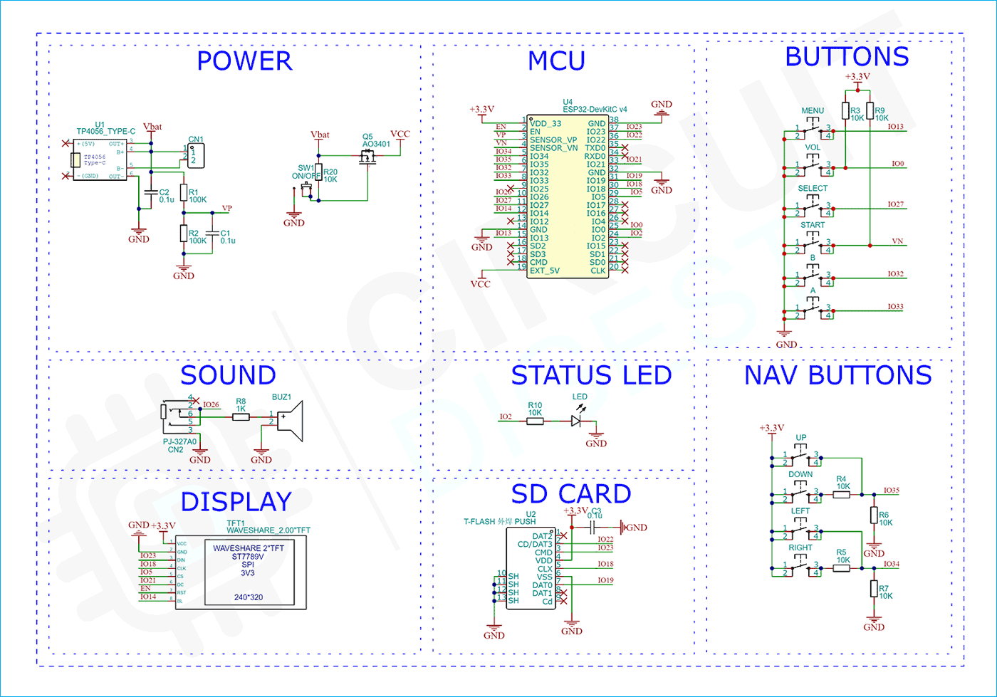 Retro Game Console Circuit Diagram