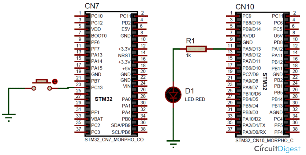 STM32 Nucleo64 Development Board Circuit Diagram