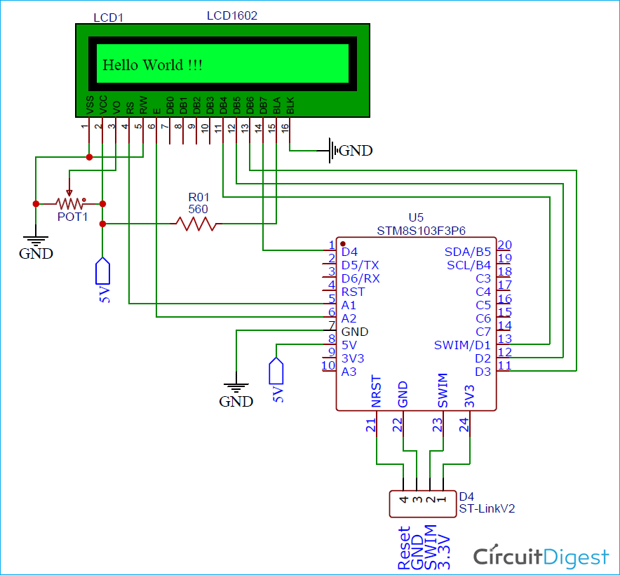 lcd display pin diagram