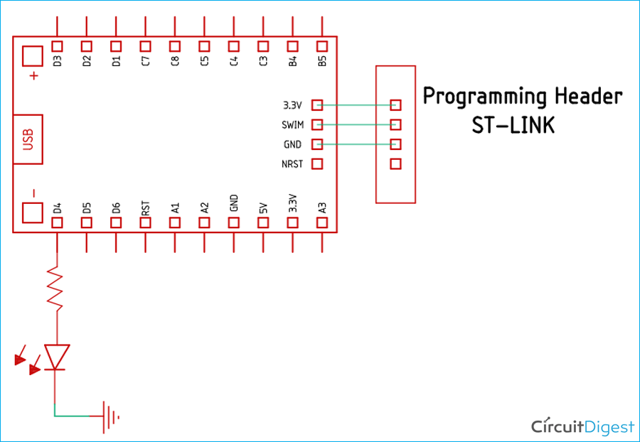 STM8S Microcontroller Based LED Dimmer Circuit