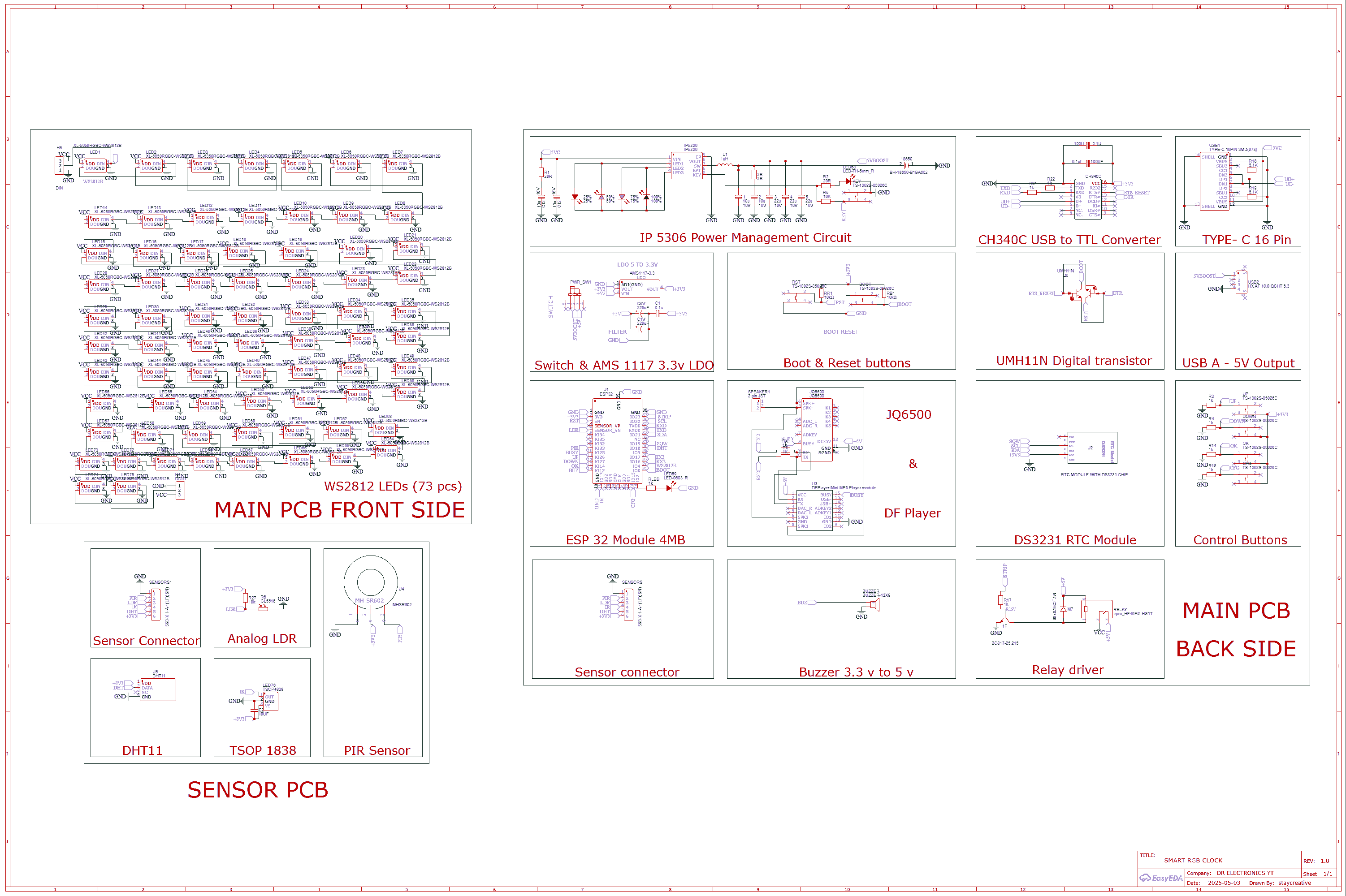 Full Circuit Diagram of Smart WLED Clock
