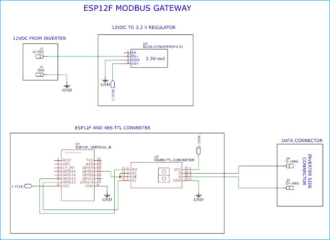 Solar Power Plant Monitoring System Circuit Diagram