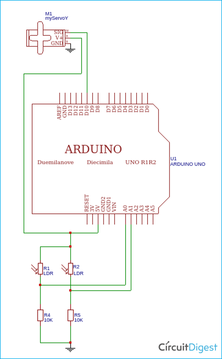 Arduino Based Sun Tracking Solar Panel Project using LDR and Servo Motor