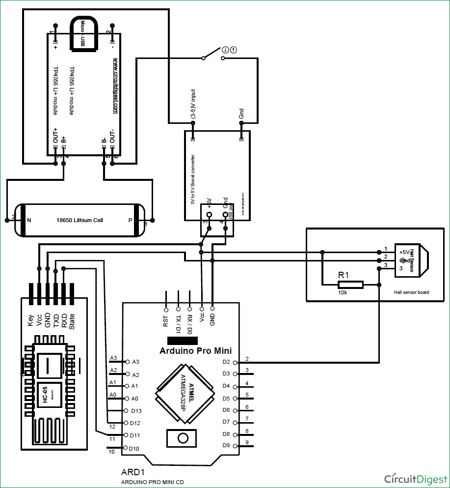 Speedometer-using-Arduino-and-Processing-Android-app-circuit-diagram