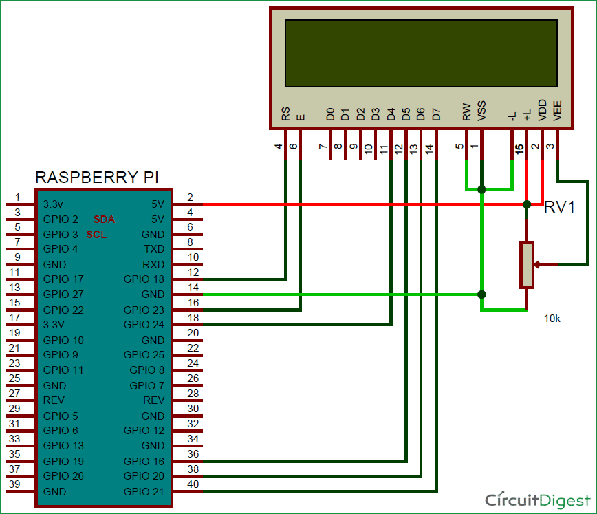 Voice Typing on 16x2 LCD using Raspberry Pi and Android App block diagram 16x2 lcd 