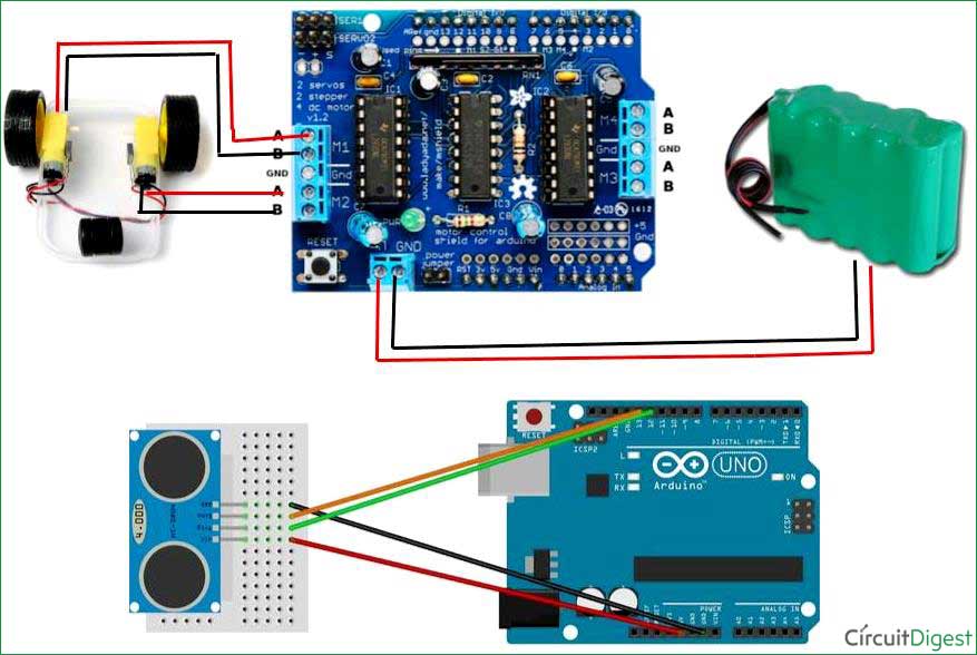 Arduino Based Floor Cleaning Robot Using Ultrasonic Sensor