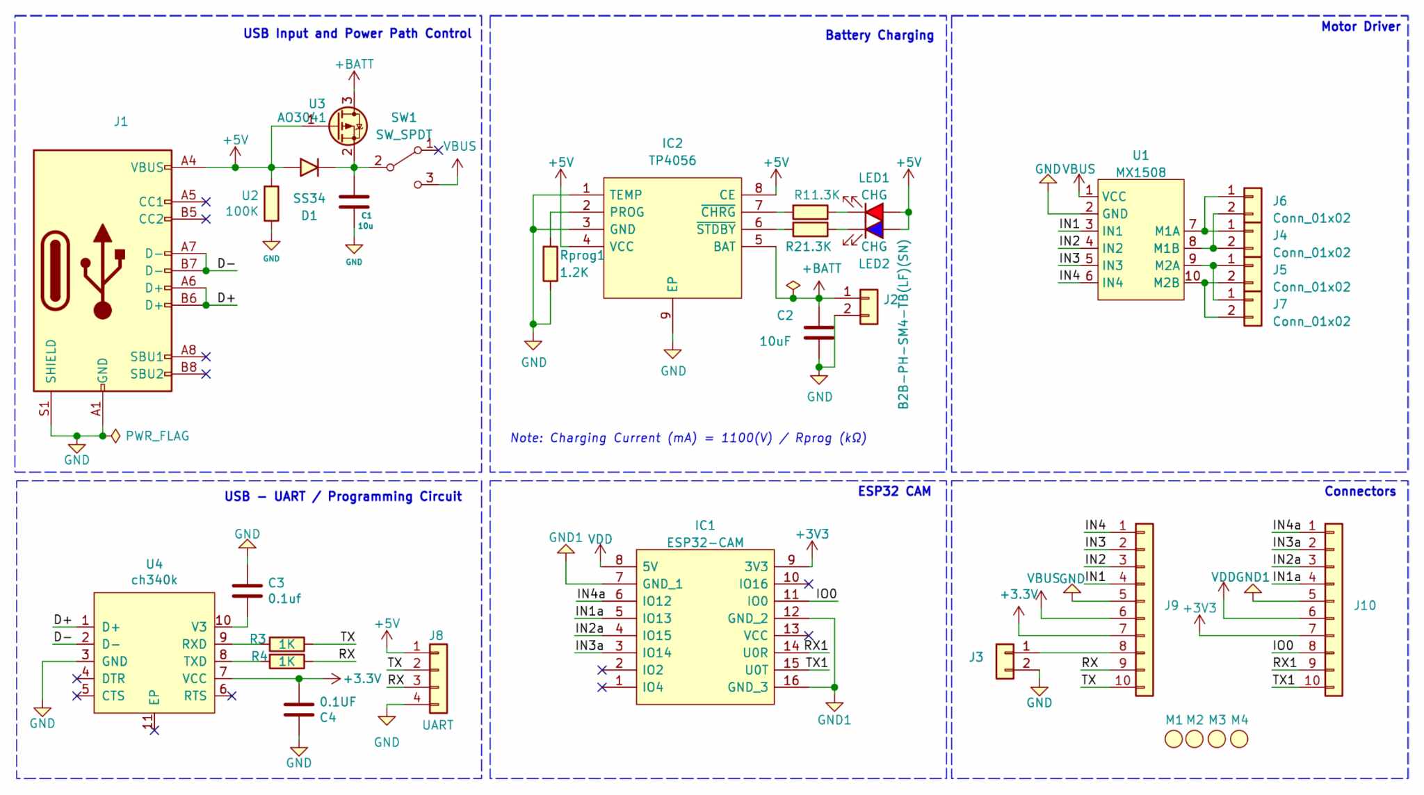 ESP32 Cam Surveillance Car Circuit Diagram