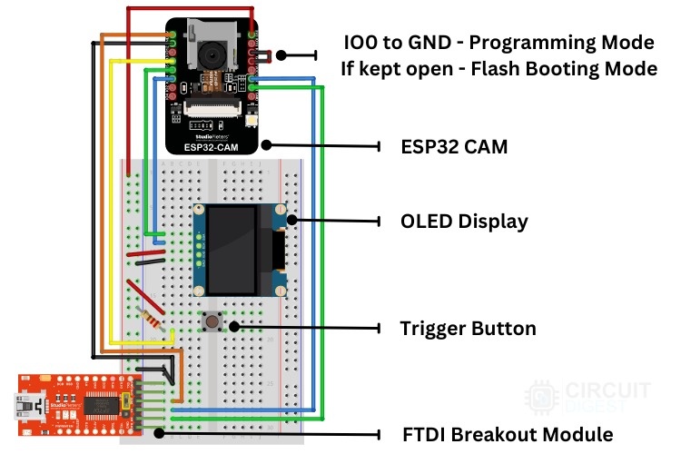 Circuit Diagram of the QR Code Scanner Using ESP32 Cam