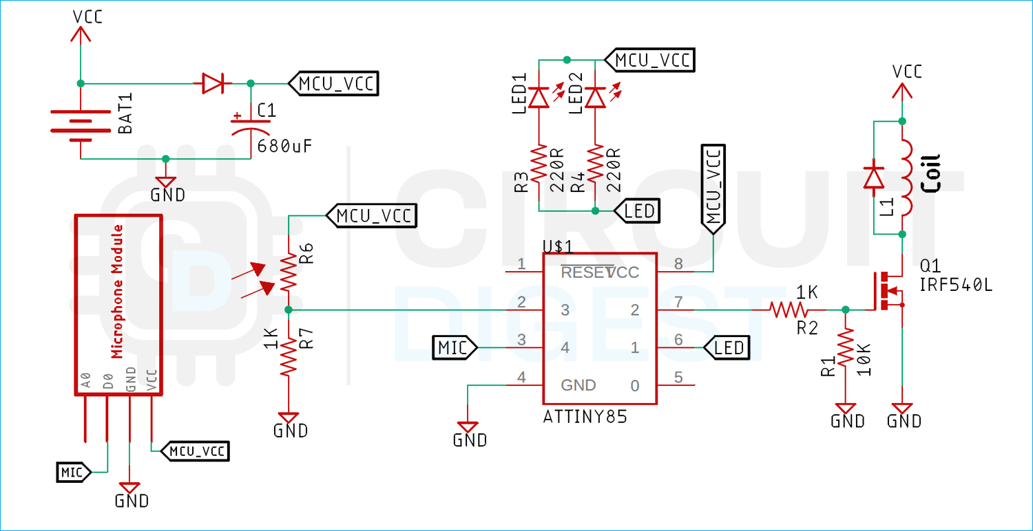 electronic candle circuit diagram