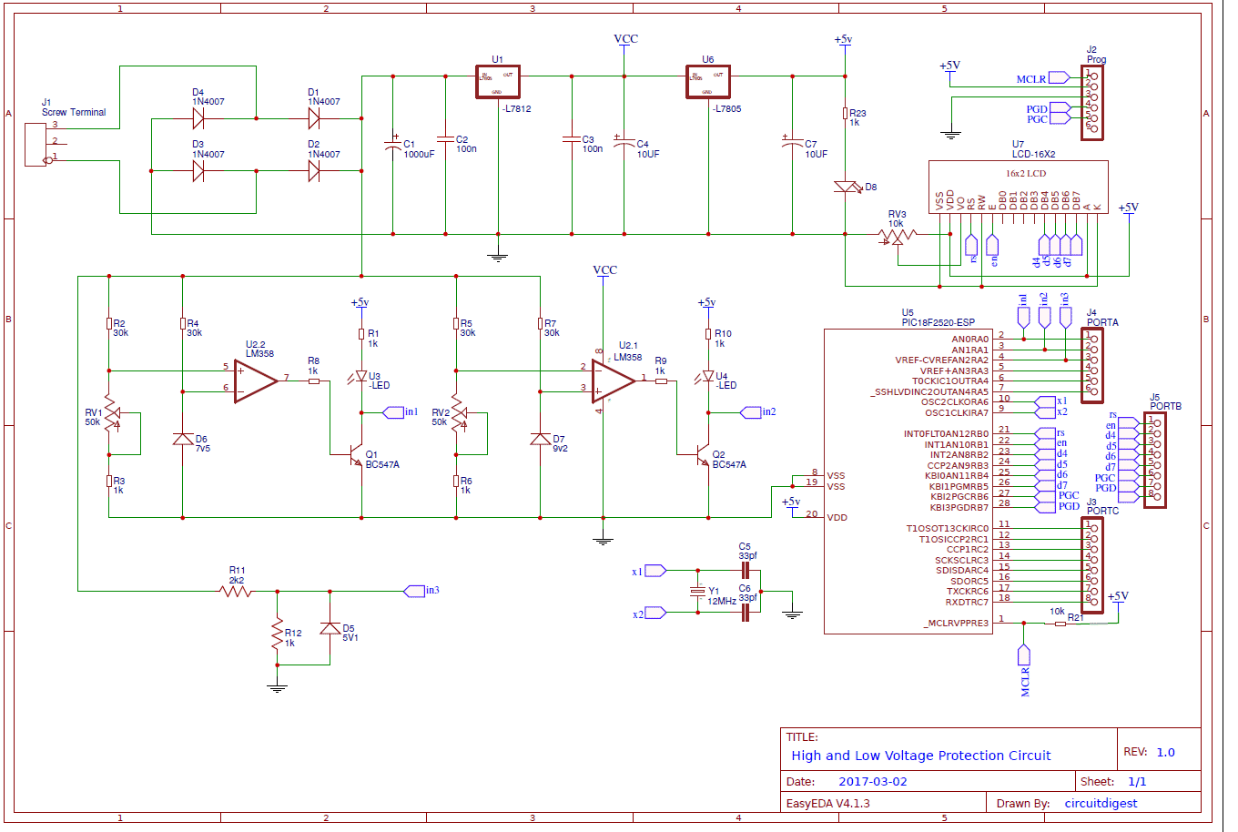 High voltage store detector circuit