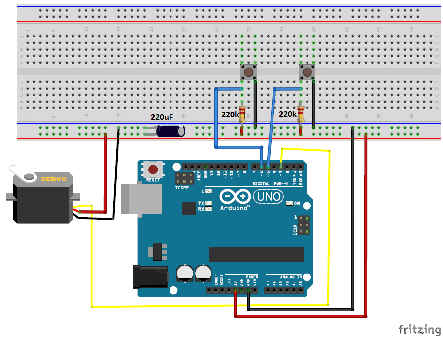 servo motor control using arduino circuit diagram