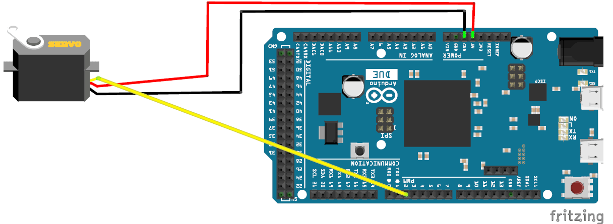 Servo Motor Control with Arduino Due pin diagram of thermistor 