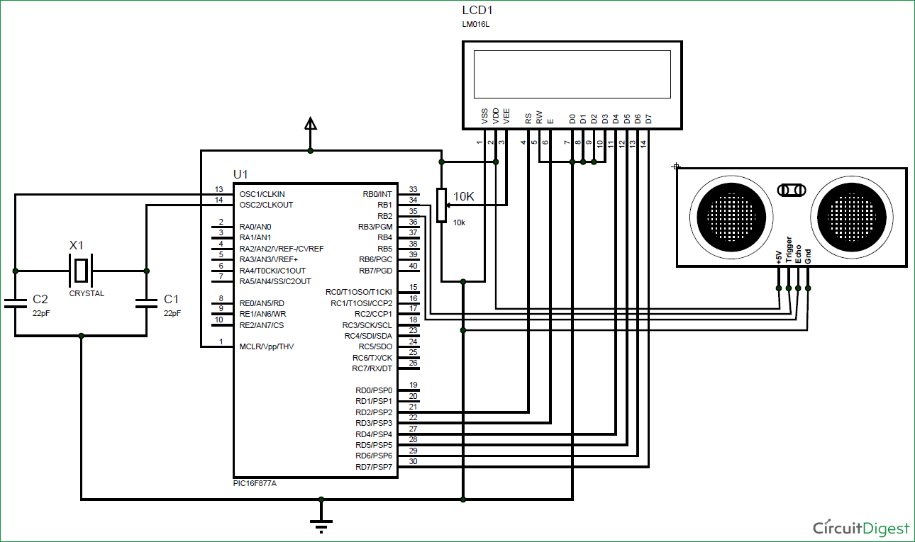 ultrasonic sensor arduino circuit