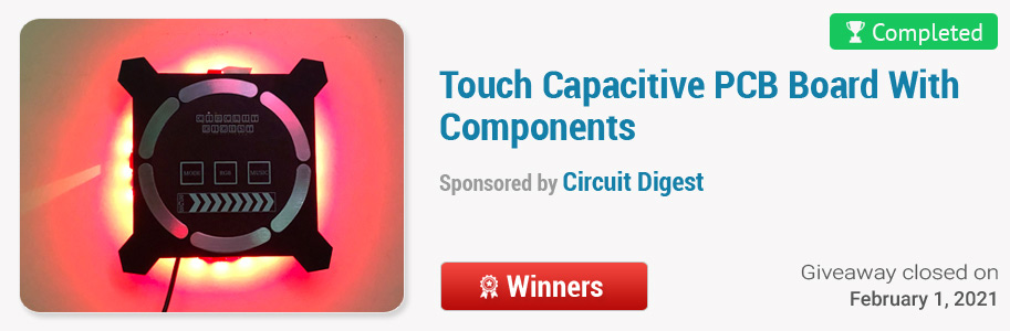 circuitdigest giveaways touch capacitive PCB board