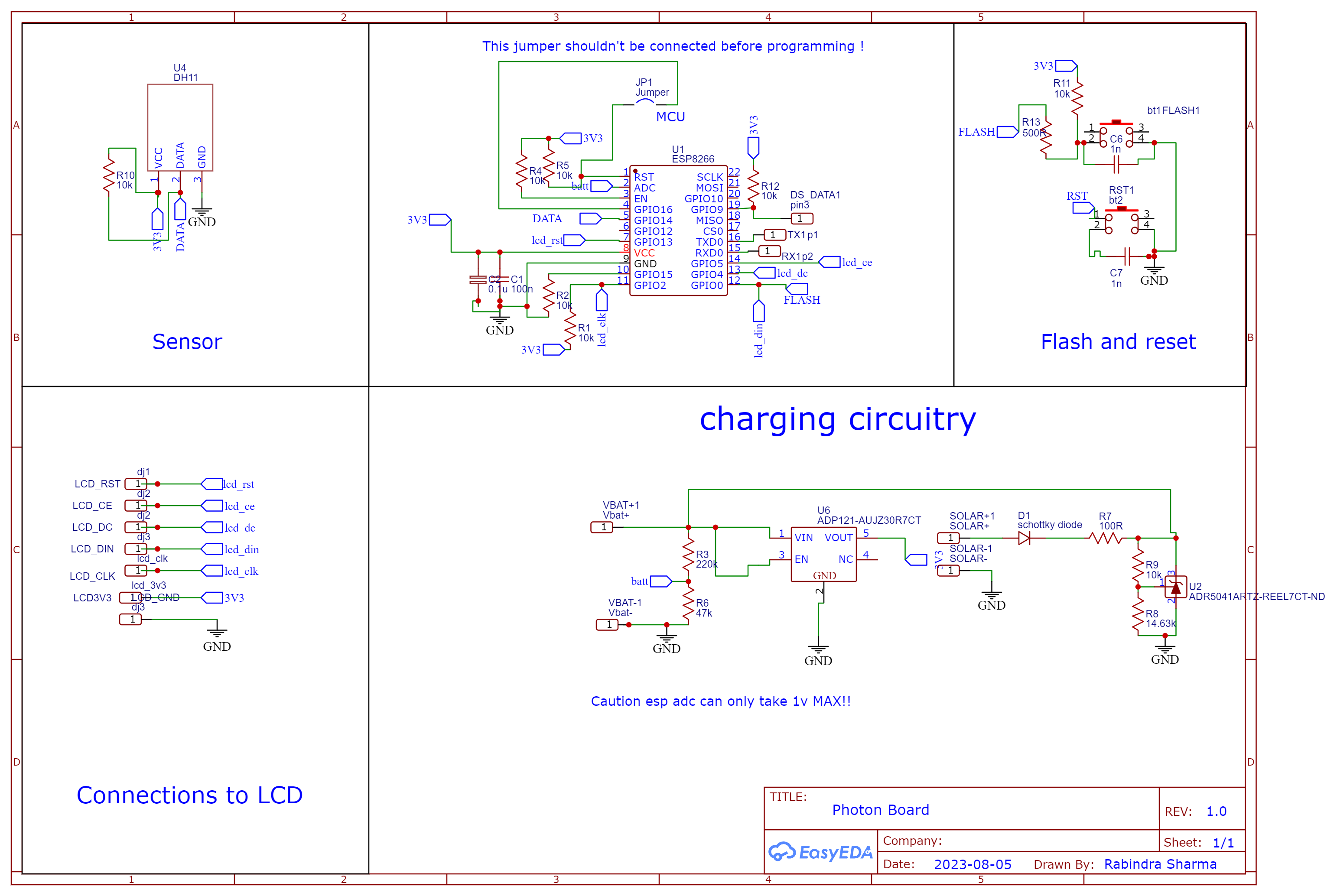 Solar Powered IoT Board Circuit Diagram