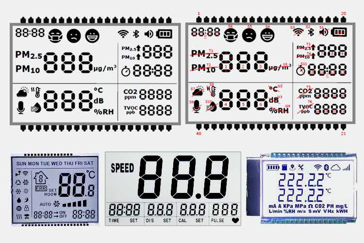 Segmented Lcd Display Numbers. Digital Time Timer Signs, Tech