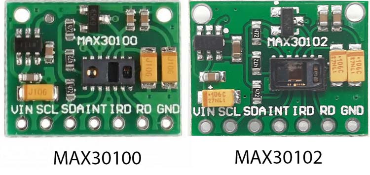 Difference between MAX30100 and MAX20102