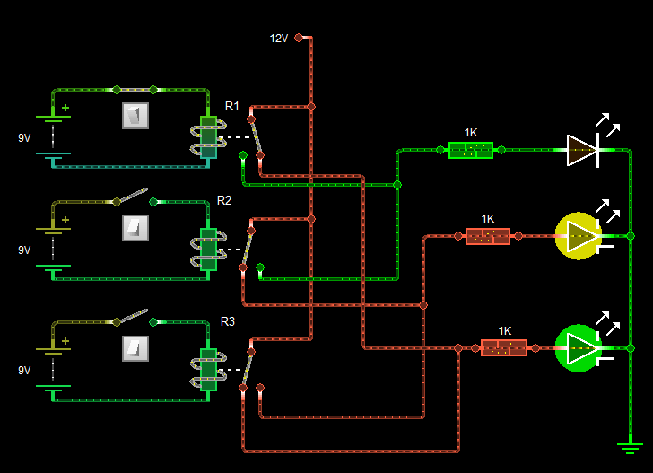 light circuit with 3 switches