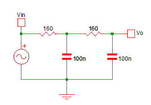Second Order Low Pass Filter Circuit with values