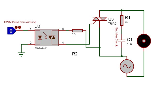 AC Fan Speed Control using and TRIAC