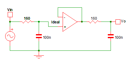 Second Order Low Pass Filter Circuit with buffer