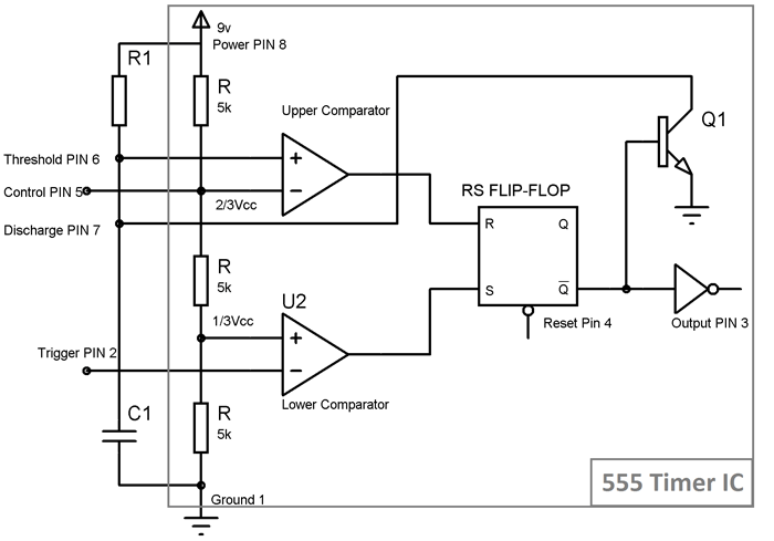 1 hour timer using 555