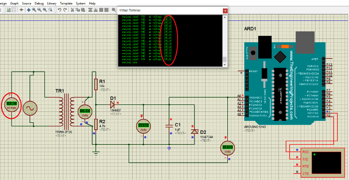 liter Tilpasning åndelig Arduino AC Voltmeter Project with Code and Circuit Diagram