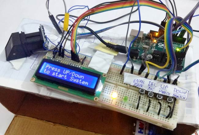 Arduino finger print sensor biometric security system