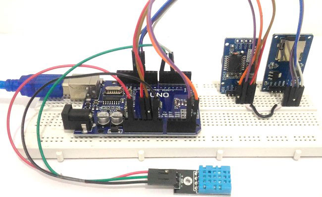 Arduino Data Logger Project Log Temperature Humidity Time On Sd Card And Computer