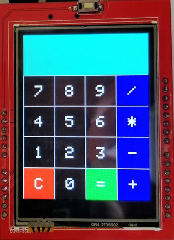 Arduino touch screen calculator user interface