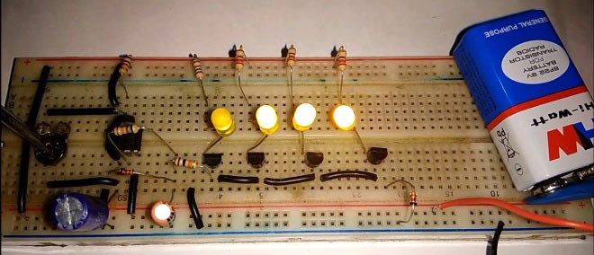 Bike Turning Signal Indicator Circuit using 555 IC