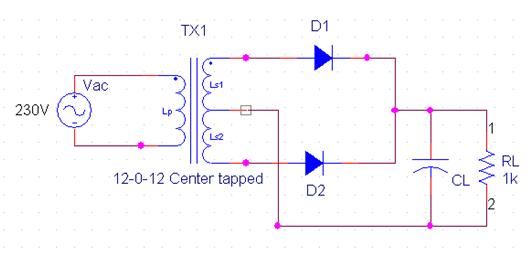 full wave rectifier graph