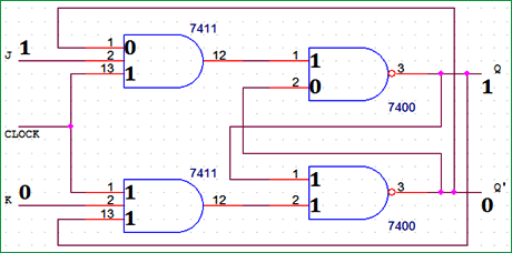 jk flip flop multisim