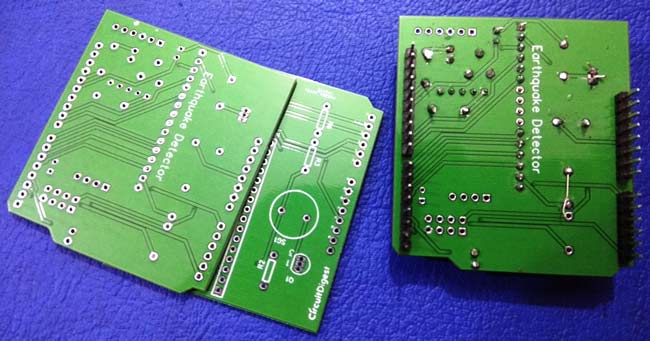 Earthquake detector arduino shield PCBs easyeda