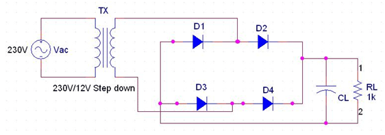 Full Wave Rectifier Circuit Diagram Center Tapped Bridge Rectifier