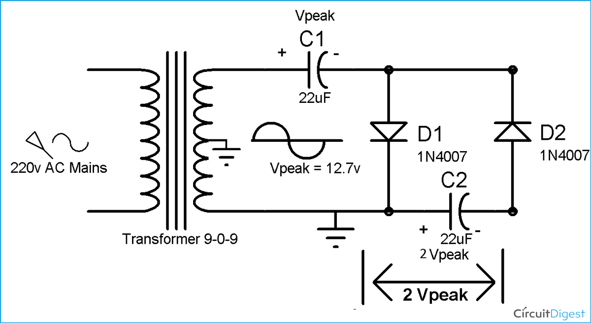 Half wave voltage doubler c